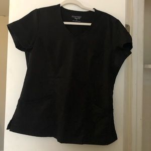 Black v neck butter soft scrub top